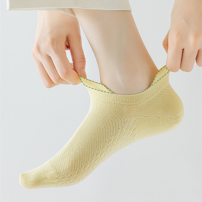 白色船袜女夏天薄款无骨提耳百搭ins多巴胺网眼透气低帮运动休闲