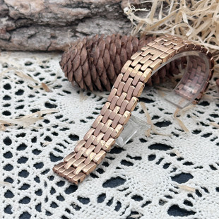 梦诗纯表行适配女士手表钢带玫瑰金色表链可配积家浪琴欧米茄16mm