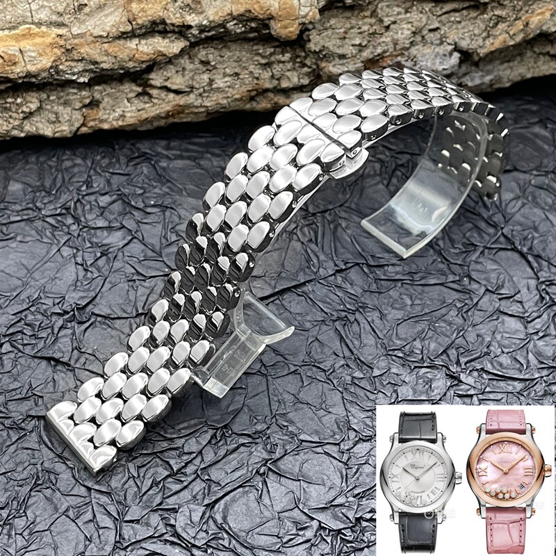 梦诗纯表行适配肖邦|萧邦七钻HAPPY SPORT系列278559手表钢带18mm