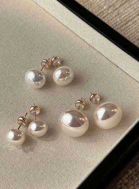 新年元旦珍珠耳钉女百搭耳钉奶白珍珠耳钉Y02