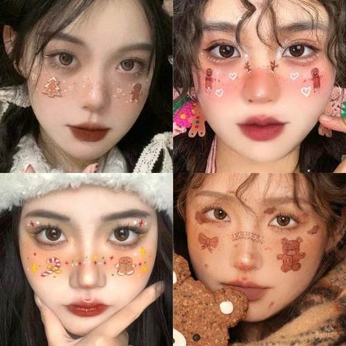 【下单立减50】圣诞节纹身贴 心动旋律脸贴唯美少女心纯欲YZ07
