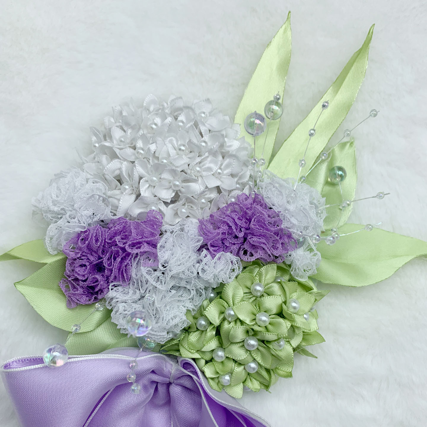 丝带花绣球花满天星胸针