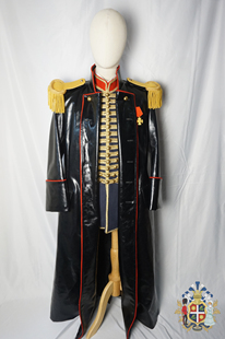 战锤40k克里格政委cosplay黑色双排扣皮大衣