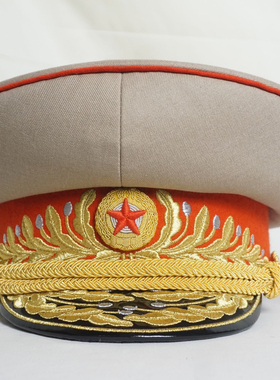 DPRK朝鲜七十年代大元帅米灰色机绣经济版礼服大檐帽