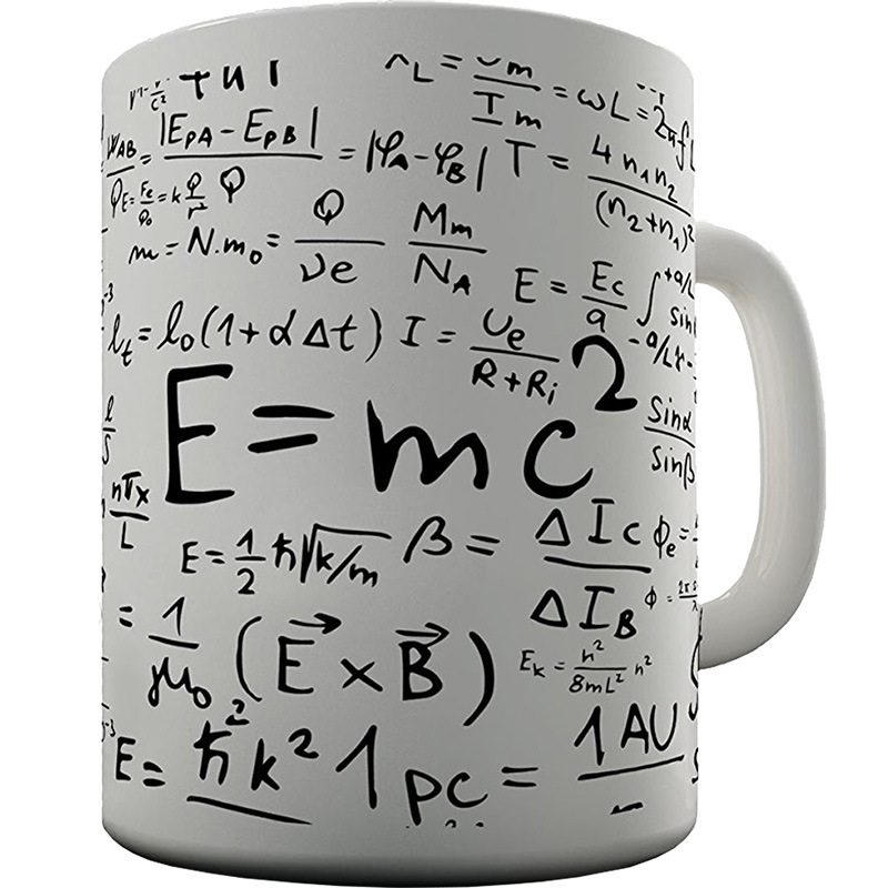 数学物理公式咖啡马克杯子mug陶瓷水杯e=mc2爱因斯坦math formula