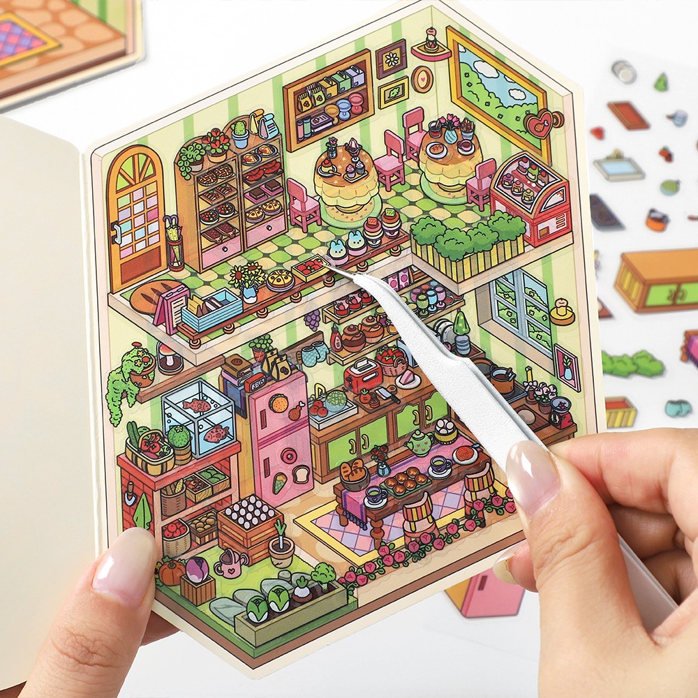 InfeelMe今日营业中第19弹立体造景贴纸微缩场景儿童手工拼贴解压