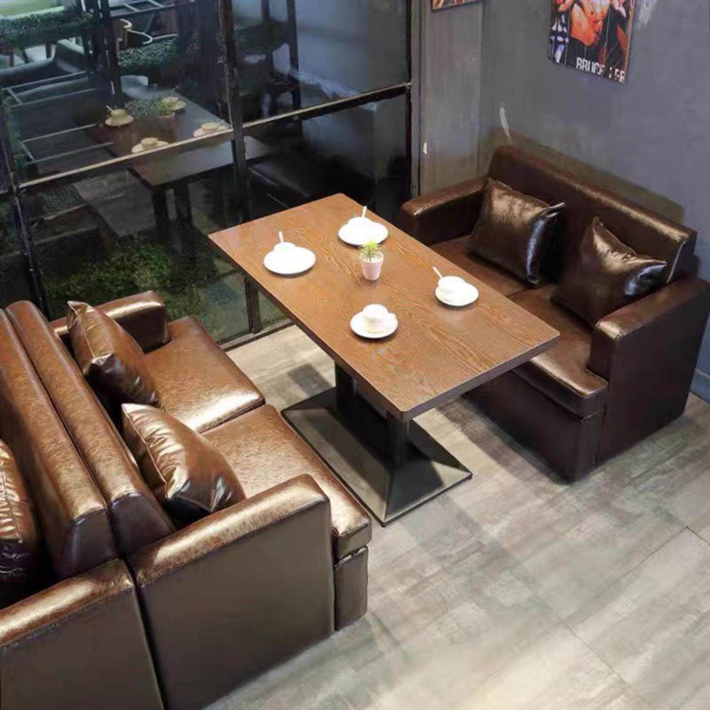 咖啡厅桌椅组合主题西餐厅酒吧清吧桌椅甜品奶茶店小吃店卡座沙发