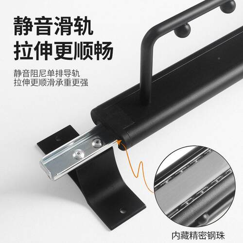 用衣柜挂杆推多可功家能顶装拉衣裤架纵向抽拉式挂衣杆伸缩裤架.