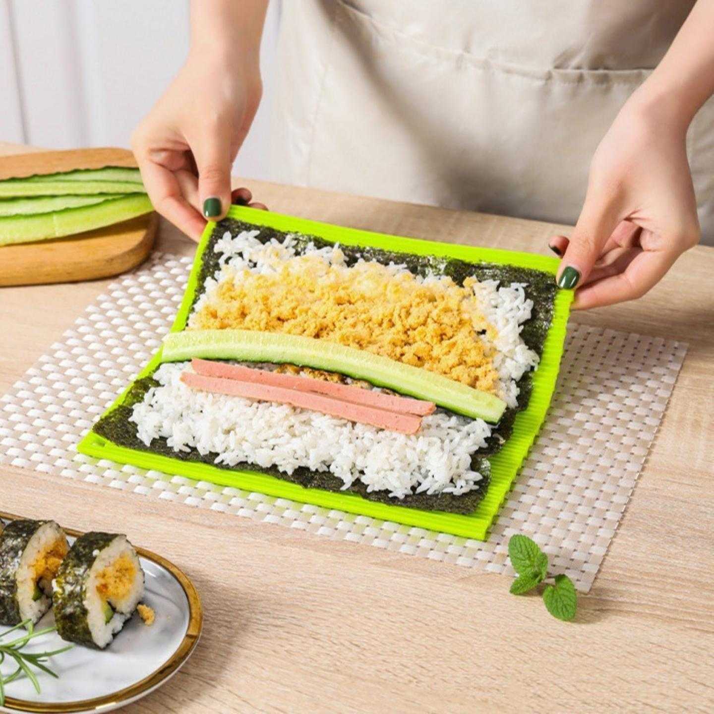 日式寿司专用卷帘硅胶家用厨房DIY紫菜包饭寿司卷小工具饭团模具
