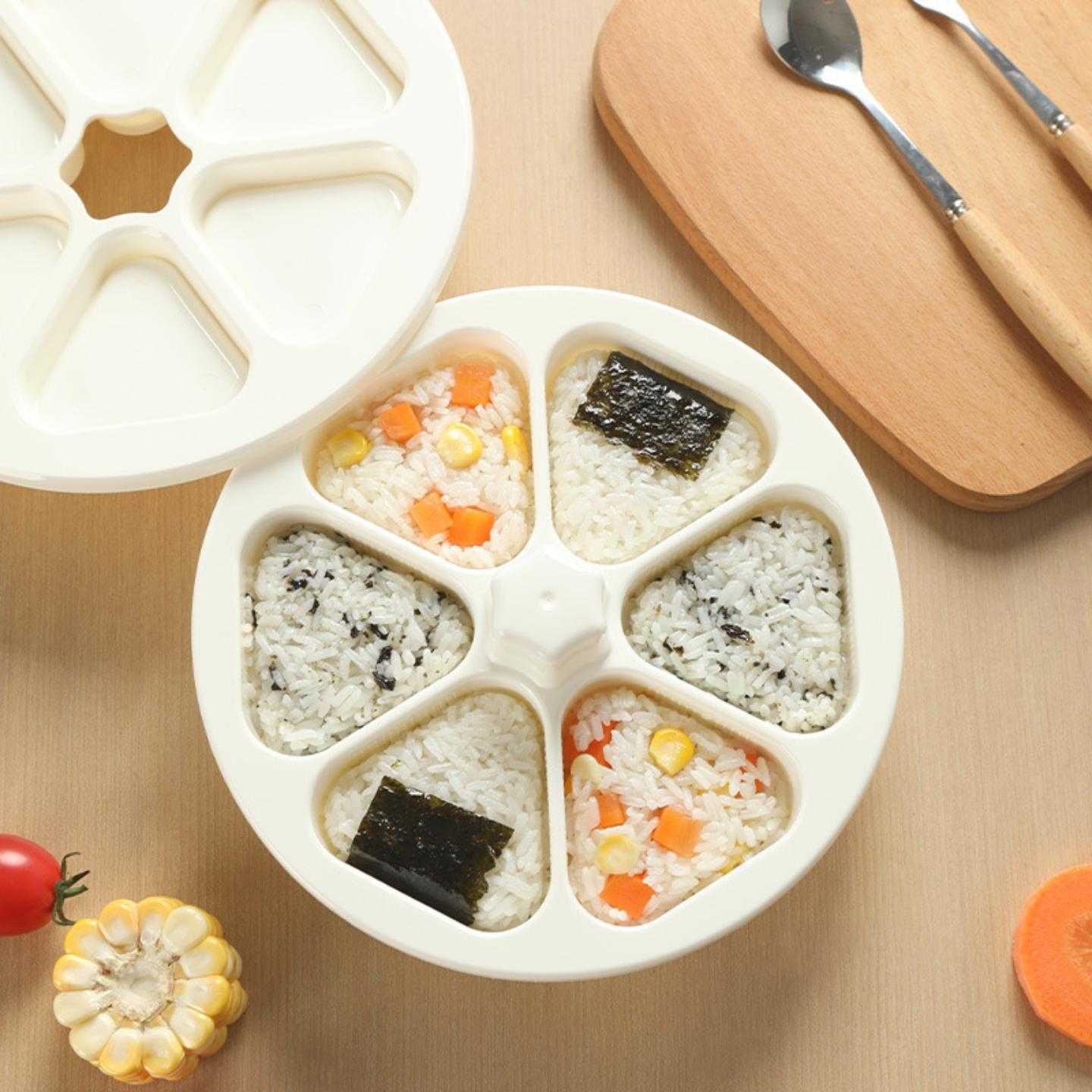 日本三角饭团六合一日式寿司盒模具菜包饭饭团制作工具