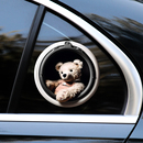 汽车贴纸划痕遮挡遮盖3d立体电动车可爱小熊个性 饰油箱盖贴 创意装