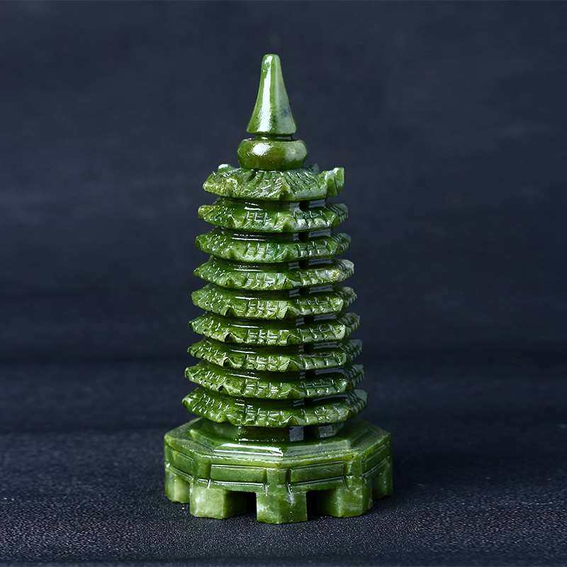 七星堂太岁塔九层黑曜石黄玉文昌塔汉白玉文昌及第荣升塔摆件