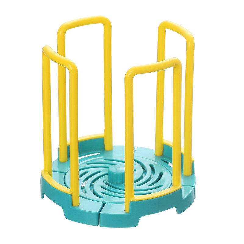 旋转伸缩放碗架厨房餐具开放式台面收纳盒带沥水小型碗盘置物架