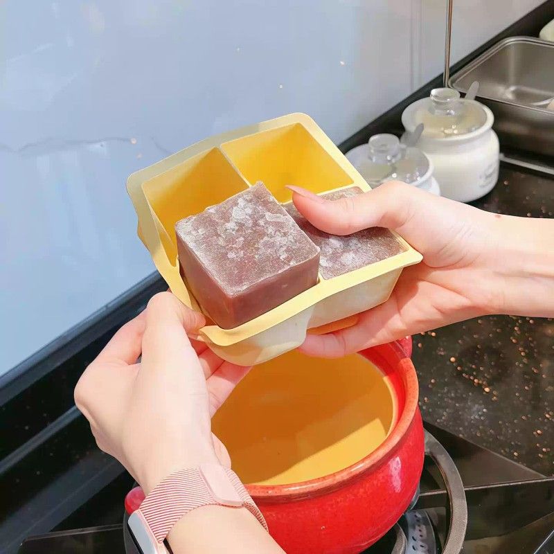 红豆粥硅胶模具食品级制冰盒冰格家用分格带盖分装储冰冻冰块神器