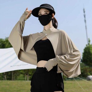 防晒披肩女夏季骑车开车防紫外线罩衫斗篷透气宽松长袖冰丝薄外套