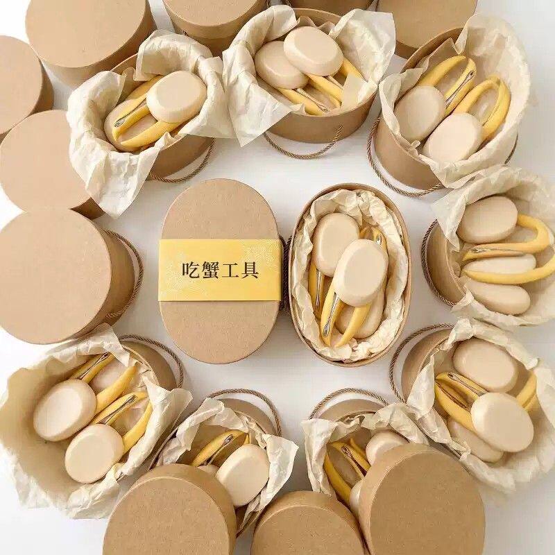吃螃蟹工具拆螃蟹套装家用蟹钳夹大闸蟹剪刀神器含碟子304不锈钢
