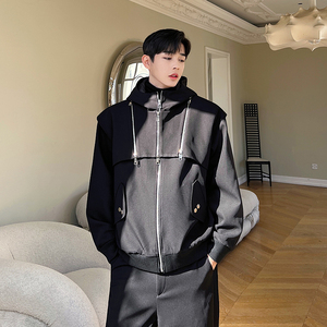 秋冬款原裝設計師解構拉鏈兩件套連帽絎棉夾克外套男女W0531 P170圖片