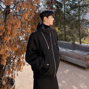 秋冬款原裝設計師解構拉鏈兩件套連帽絎棉夾克外套男女W0531 P170圖片