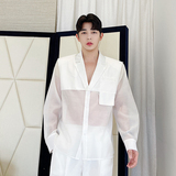 2022设计师ins百搭半透欧根纱防晒西装两色男女W0268P95，男装西服，电商C219