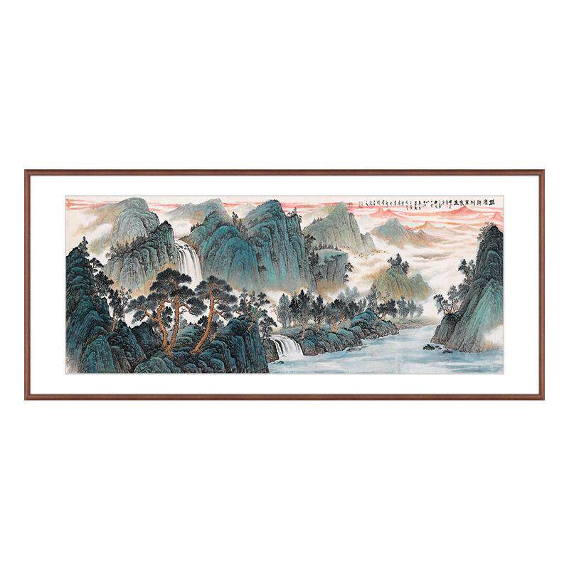 来图扫描仿复制微喷国画现名家吴广水墨山水画客厅横幅挂画