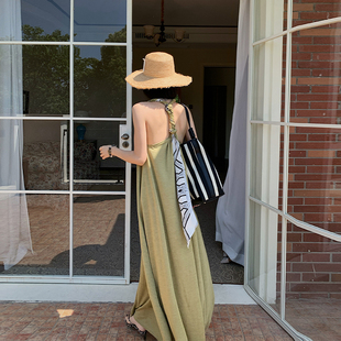 十三粥 立体扭结吊带裙女夏设计感小众气质度假连衣裙 垦丁海岸线