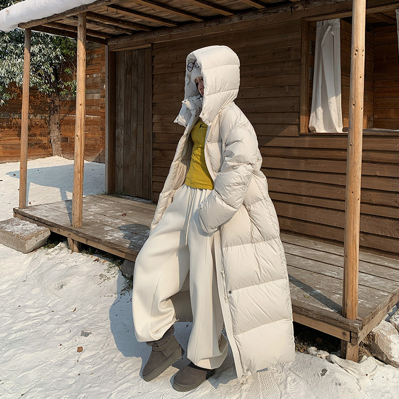 十三粥 云朵大被子 “匈牙利90白鹅绒”长款外套加厚保暖连帽宽松,女装/女士精品,羽绒服,淘宝优惠券,粉丝福利购,淘宝优惠卷