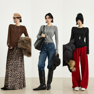 百搭 莱赛尔绵羊毛简约针织上衣女冬柔软亲肤时尚 十三粥 温柔棱光