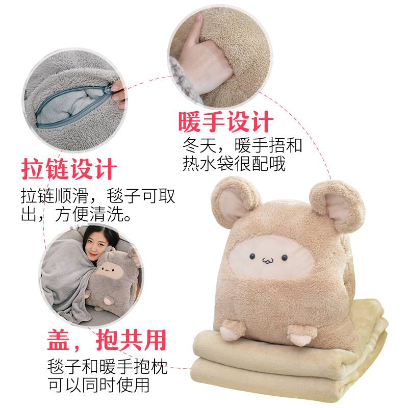 汽车抱枕被子两用办公室男生款午睡枕头二合一车内加厚折叠毯子