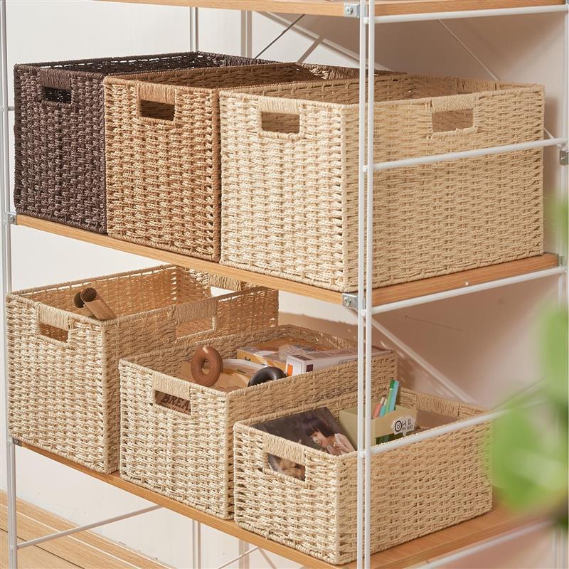 bamboo storage basket box desktop small rattan woven basket-封面