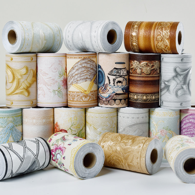 防霉防潮超厚3D立体防水PVC腰线装饰踢脚线走廊浴室客厅卧室墙纸,家装主材,PVC墙纸,淘宝优惠券,粉丝福利购,淘宝优惠卷