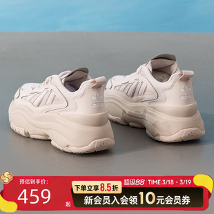 阿迪达斯三叶草OZGAIAW老爹鞋女款白色网面厚底增高运动休闲鞋
