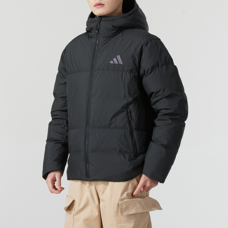 adidas阿迪达斯羽绒服男装冬季新款休闲服连帽保暖羽绒外套JV61