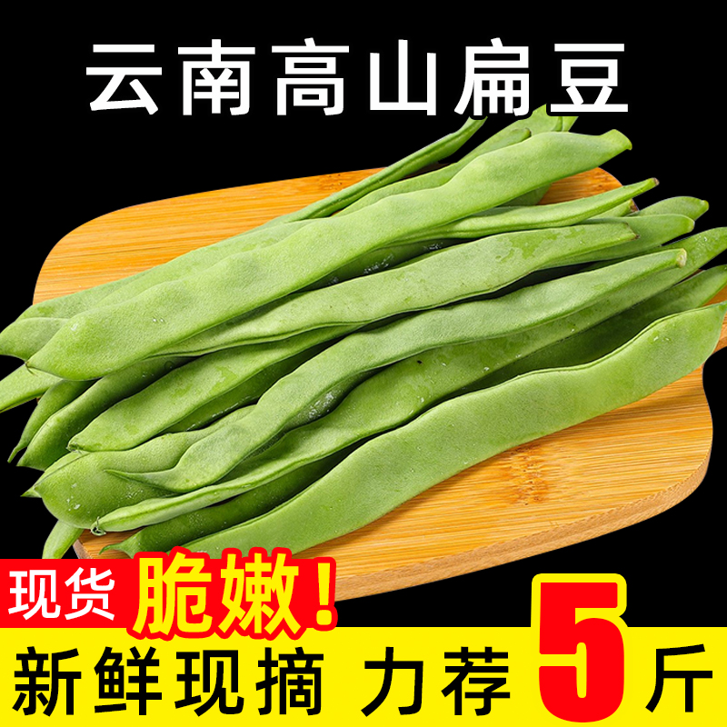 云南青扁豆角新鲜豆角当季四季豆角农家自种芸豆蔬菜筋豆5斤整箱