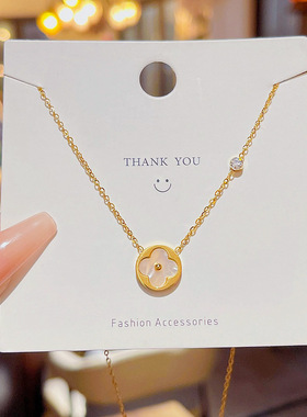 钛钢项链不掉色女夏季轻奢小众设计感几何颈链新款爆款锁骨链饰品