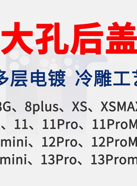锐之颖适用于8P X XS XR Max 11 11Pro大孔免拆冷雕玻璃后盖12Promax 13mini14Pro 15plus16promax镜片镜框