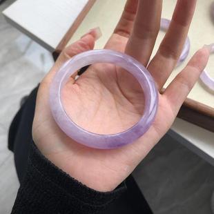 粉水晶手镯天然紫水晶手镯紫罗兰玉手镯小众女款玉镯子翡翠礼物
