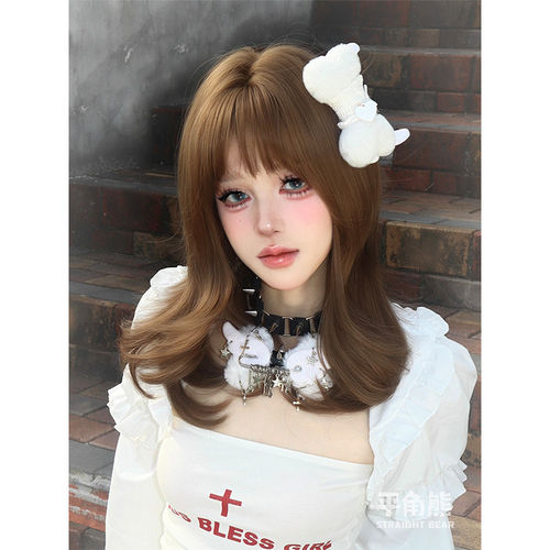 韩系甜美气质卷发jk头套