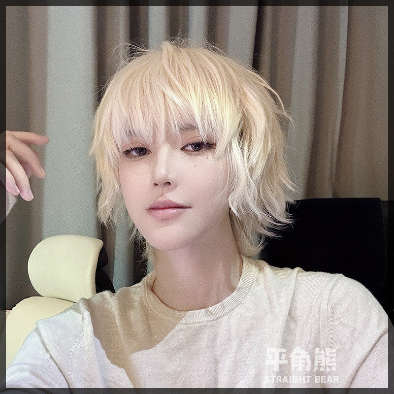 平角熊高温丝Cos日系斜刘海韩版