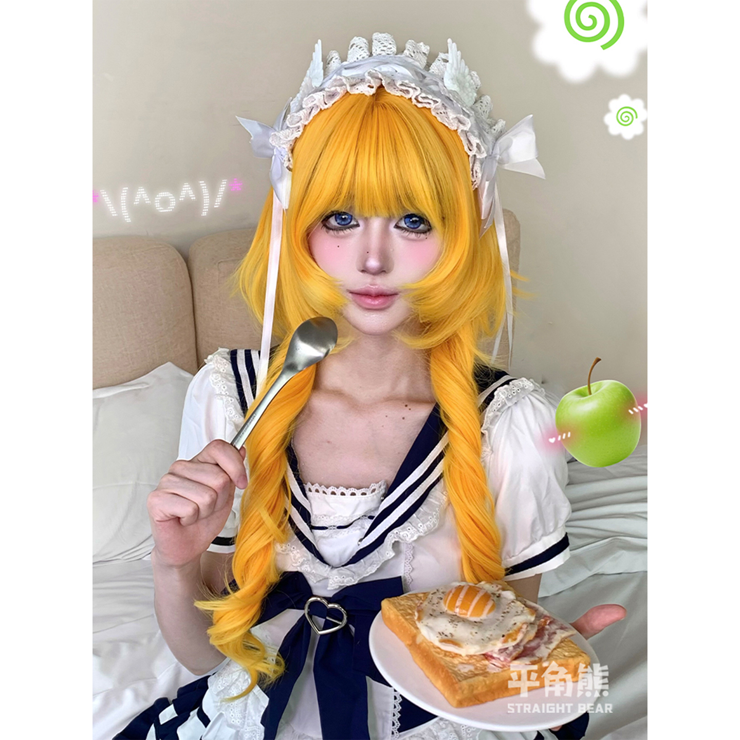 甜美初代长卷发jk头套