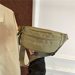 2025新款时尚休闲单肩饺子包今年流行百搭网红腰包帆布斜挎女胸包