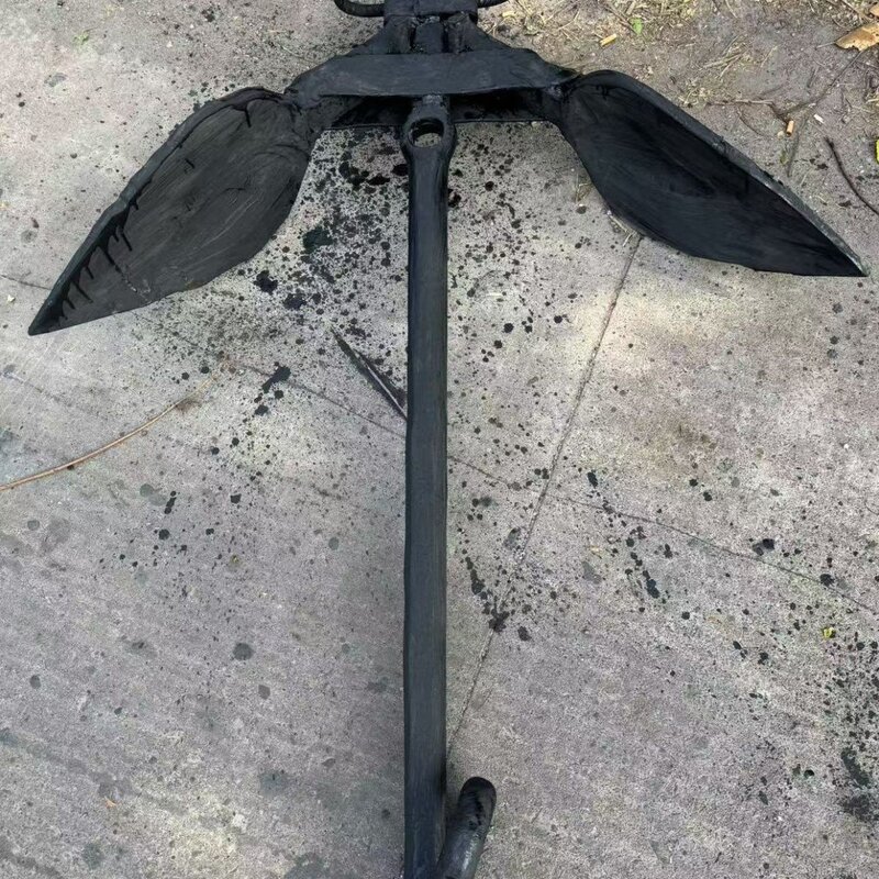 铁锚船锚大小号通用耐腐蚀双齿船锚手工传统铁锚海底浮台通用