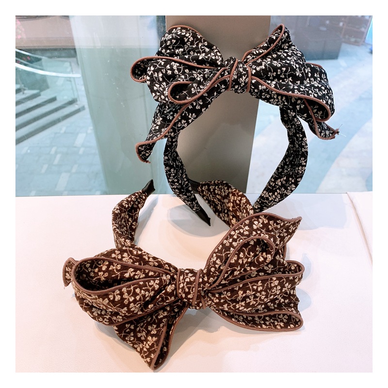 韩国设计师原创款代购复古棉布碎花多层大蝴蝶结仙女发箍百搭发卡