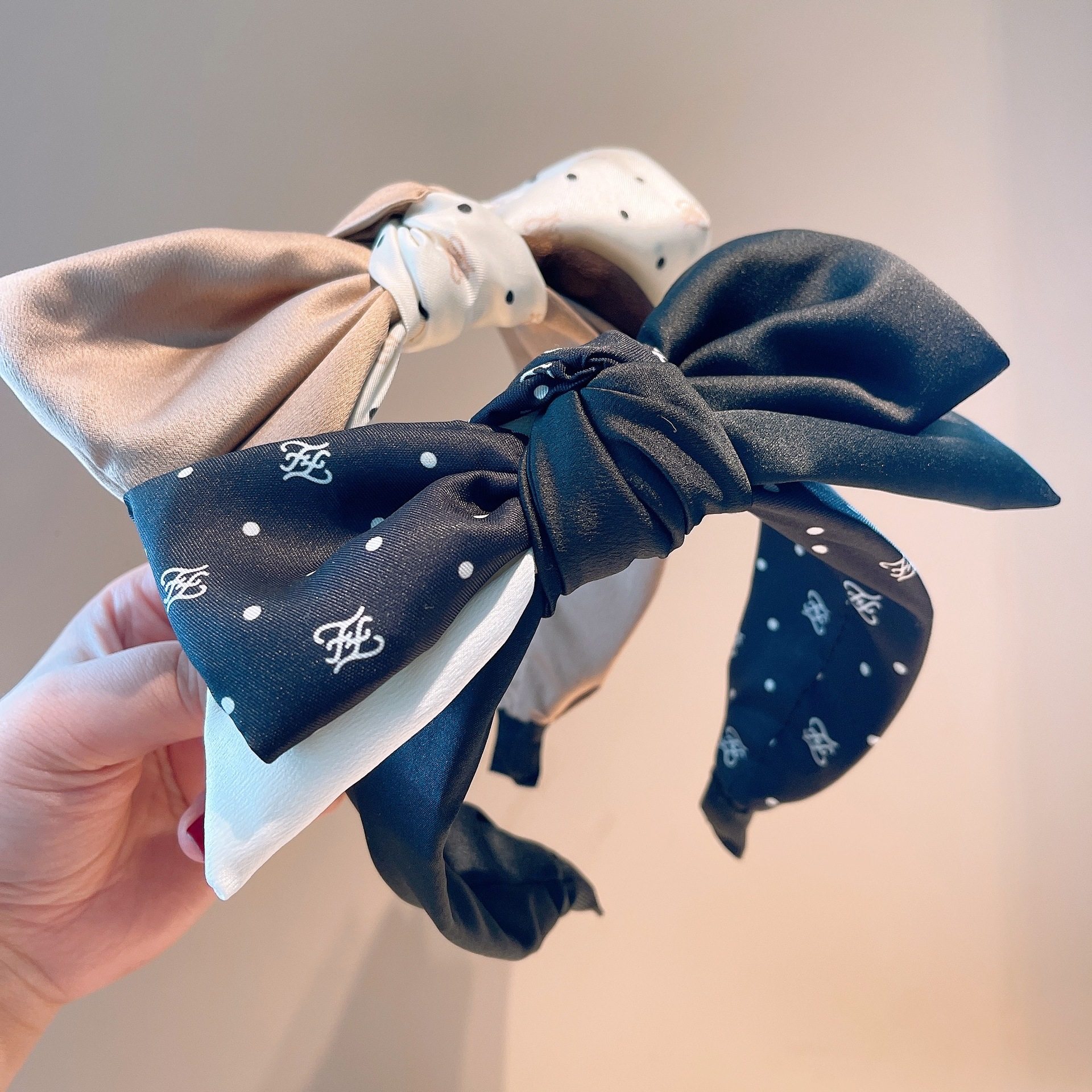 秋冬头箍韩国复古深色系立体大蝴蝶结宽发箍发卡头饰大气简约森女