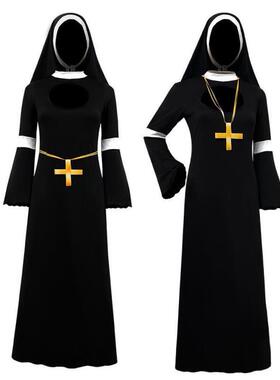 Halloween cosplay costumes Party dance performing nuns dress