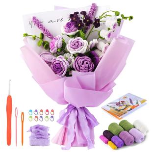Fenrry Flower Bouquet Crochet Kit Rose Crochet Kit for Begin