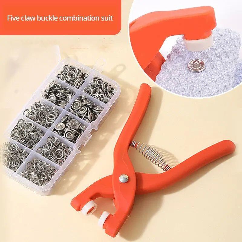 Snap Button Kit With Hand Pressure Pliers 50pcs Snaps , Meta