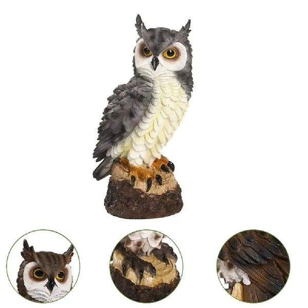 Resin Fake Owl Statue Garden Park Ornament Simulation Cute