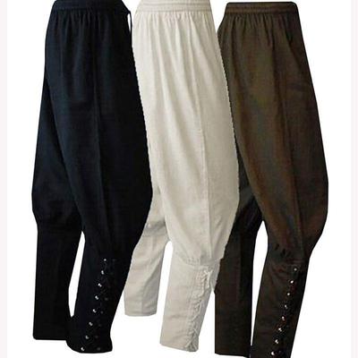 Renaissance Medieval Costume Men Loose Viking Pant Trousers