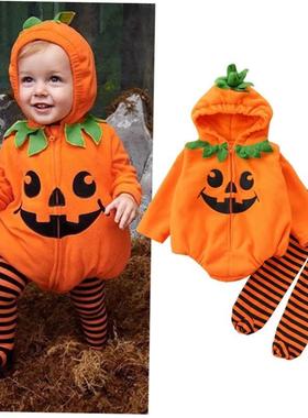 Setelan pakaian Halloween bayi, setelan pakaian lengan panja