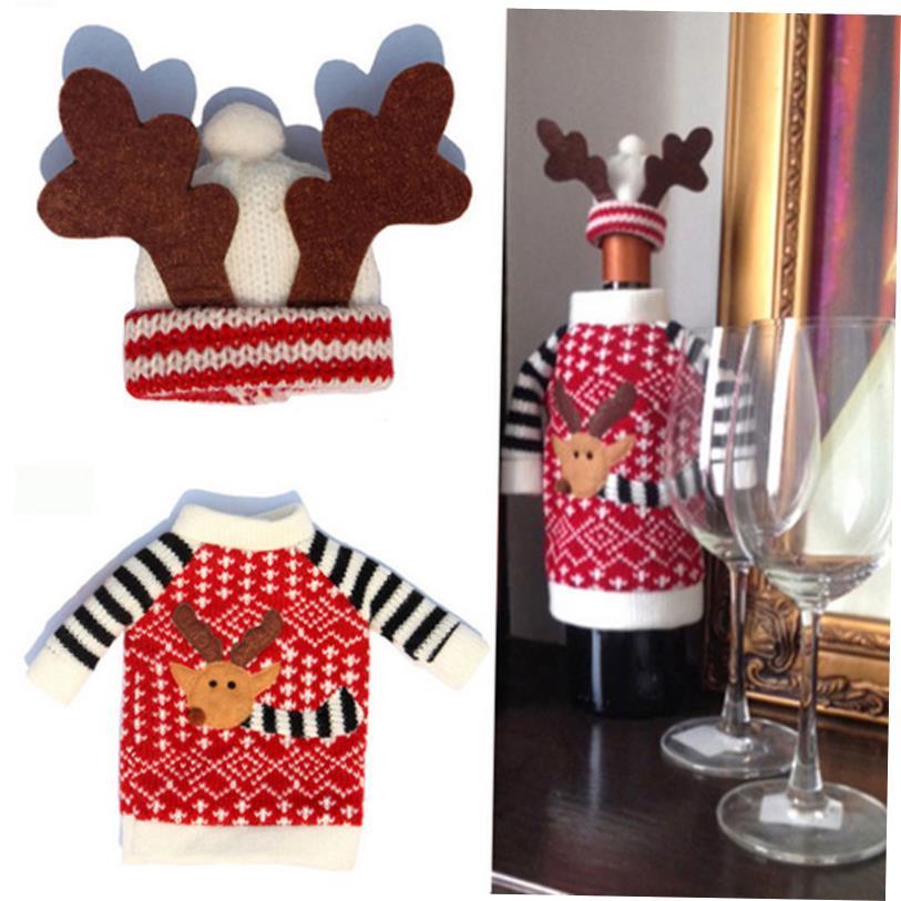 Types Christmas Gift Wine Bottle Cover Bag Party Table